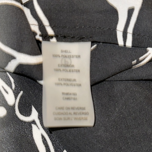 Karl Lagerfeld Paris Beaded Trim Bell Sleeves VNeck Pop Over Blouse Floral Print - Picture 9 of 12